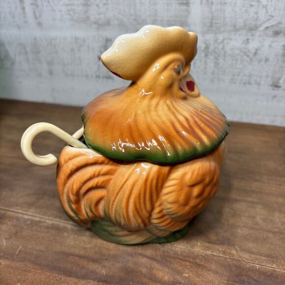 Vintage Rooster Ceramic Sugar Canister - Picture 3 of 7